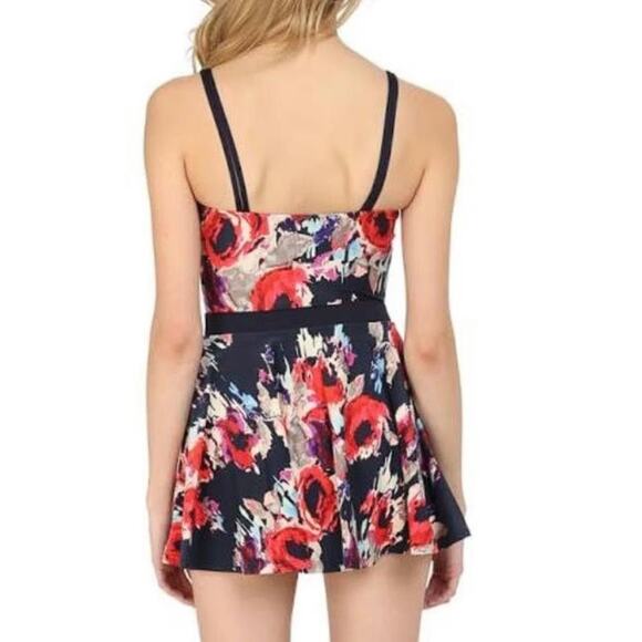KATE SPADE Women's Floral Cutout Swim Dress Size S In Navy Multi - Picture 4 of 13